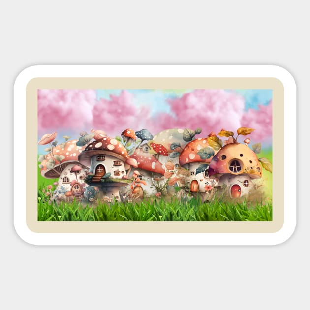 Mushroom Metropolis Sticker by RoseeCheaksRealm